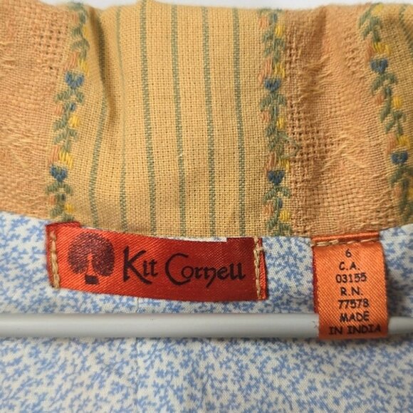 NWT Kit Cornell Womens Button Down Jacket Cotton Boho Vintage Yellow Orange SZ 6 - Picture 11 of 15